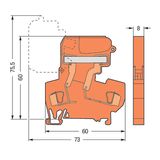 2-conductor disconnect terminal block;for DIN-rail 35 x 15 and 35 x 7.