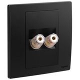 Mallia Senses - 1 gang single loudspeaker socket outlet - Matt Black