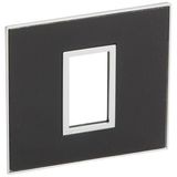 Plate Arteor - French/German std - square - 1 module - mirror black