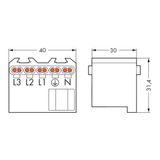 Female connector 5-pole 5-pole white