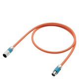 Single cable extension 4G0.38+2x0.38+4x0.2 C Socket and plug Speed-Connect M12 female 6FX8002-8QE04-1AG0