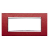 LUX PLATE 6-GANG RUBY LEATHER GW16206PR
