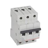 MCB RX³ 6000 - 3P - 400V~ - 10 A - C curve - prong/fork type supply busbars