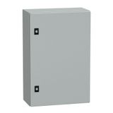 Spacial CRN plain door with mount.plate. H600xW400xD200 IP66 IK10 RAL7035..