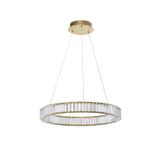 Triac Dimmable Gold Metal & Crystal   LED 41W 230 Volt   4647Lm 3500K  IP20 Class I   D: 60 H: 150 cm Adjustable  Height