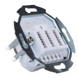 Flush mounted telephone socket without cover