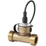 QVE3100.025 - Flow sensor made from red brass for liquids in DN 25 pipes, DC Output: 4...20 mA