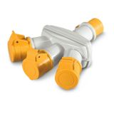 3-WAY ADAPTOR 2P+E 16A IP44