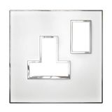 Plate Arteor - BS - square - for switched sockets 1-gang - mirror white