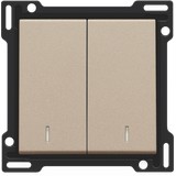 Finishing set with double lens for two-circuit switch, two-way switch