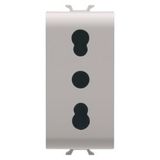 ITALIAN STANDARD SOCKET-OUTLET 250V ac - 2P+E 16A DUAL AMPERAGE - P11-P17 - 1 MODULE - NATURAL SATIN BEIGE - CHORUSMART