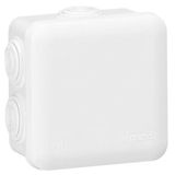 Square junction box - 80x80x45 mm - snap closure - white