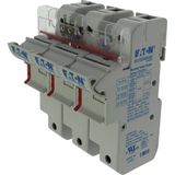 Fuse-holder, low voltage, 125 A, AC 690 V, 22 x 58 mm, 3P+N, IEC, UL, with microswitch
