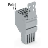 2-conductor female connector Push-in CAGE CLAMP® 1.5 mm² gray
