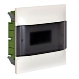 Recessed box 1x6 modules without terminal block - smoked door - masonry wall