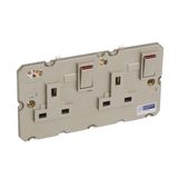 Arteor 2 Gang 13A Single Pole Switched Socket Outlet Champagne