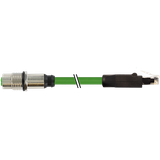 M12 fem. recept. D /RJ45 0° TPE 22AWG SF/UTP CAT5e gn . ITC/PLTC 1m