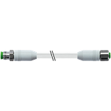 M12 male 0°/M12 fem. 0° A-cod. F&B PVC 0.5+0.25 shielded gy 0.6m