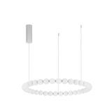 Triac Dimmable Chrome Metal & Opal Glass  LED 72 Watt 230 Volt  6492Lm 3000K IP20   Included Remote Control   D: 80 H: 200 cm Adjustable Height Included Remote Control