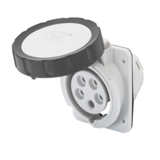 10° ANGLED FLUSH-MOUNTING SOCKET-OUTLET HP - IP66/IP67 - 3P+E 16A 600-690V 50/60HZ - BLACK - 5H - SCREW WIRING