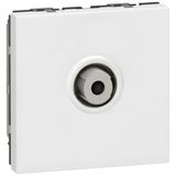 TV socket Mosaic - single type "F" - screw in - 2 modules - white