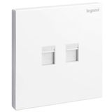 Galion - 1 gang double RJ 45 category 5E UTP socket outlet - white