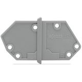 End plate snap-fit type 1.5 mm thick gray