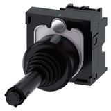 Coordinate switch, 22 mm, round, plastic, black, 2 switch positions, vertical, momentary contact type,  3SU1100-7BD10-1NA0-Z X90