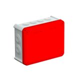 T 160 RO-LGR Junction box with entries, red cover 190x150x77
