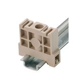 End bracket, Plastic, dark beige, Rail: TS 15, Direct mounting