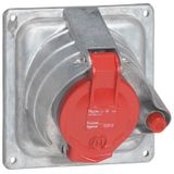 Panel mounting socket Prisinter Hypra - IP44 -380/415 V~ - 32 A - 3P+N+E - metal