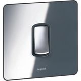 Synergy Grid Sleek 1 Gang 1 Module Front Plate Polished Stainless Steel