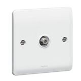 SAT socket Synergy - single - ''F'' type - white