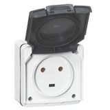 Socket outlet Plexo IP 55 - 20 A - 2P+E - 230 V~ - surface mounting - grey