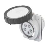 10° ANGLED FLUSH-MOUNTING SOCKET-OUTLET HP - IP66/IP67 - 3P+N+E 16A 600-690V 50/60HZ - BLACK - 5H - SCREW WIRING