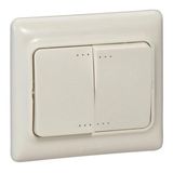 Kaptika - Double two-way switch - flush mounting - 10 AX 250 V~ - Ivory