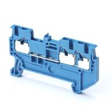 Multi conductor feed-through DIN rail terminal block with 3 push-in pl