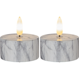 LED Tealight 2 Pack Flamme Marble