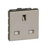 Arteor 2 Pole + Earth 13A British Standard Unswitched Socket Outlet 2 Module Champagne