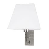 Chrome Aluminium White Shade Switch On/Off E27 1x12 Watt IP20 230 Volt L: 21 W: 25.5 H: 33 cm