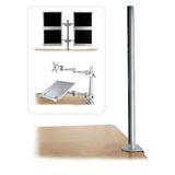 Desk Clamp Pole, 700mm Modular, space saving mounting system for notebooks & monitors!