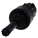 Coordinate switch, 22 mm, round, plastic, black, 2 switch positions, 3SU1000-7BD10-0AA0-Z Y11