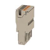 Plug (terminal), PUSH IN, 4 mm², 800 V, 32 A, dark beige