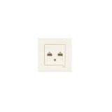 Karre Beige Two Gang Data Socket (2xCAT5)