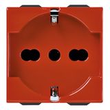 2P+E 16A universal outlet red