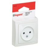 Groundless socket outlet Surface-mounted switchgear - plug-in packaging - screw terminals - White