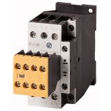 Safety contactor, 380 V 400 V: 7.5 kW, 2 N/O, 3 NC, RDC 24: 24 - 27 V DC, DC operation, Screw terminals, with mirror contact.