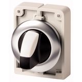 Changeover switch, RMQ-Titan, with thumb-grip, maintained, 3 positions, Front ring stainless steel