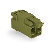 Plug for PCBs angled 2-pole light green