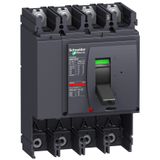circuit breaker basic frame, ComPact NSX630S, 100 kA at 415 VAC 50/60 Hz, 630 A, without trip unit, 4 poles